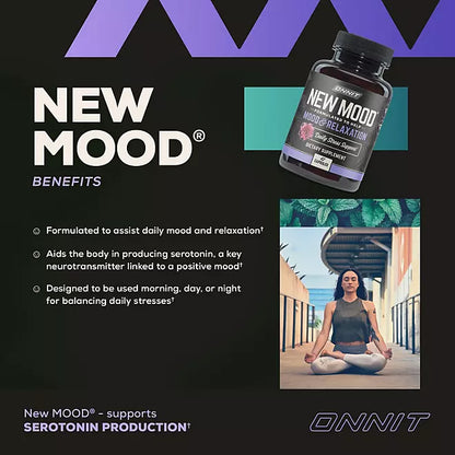 ONNIT New MOOD - Mood & Relaxation 42 Capsulas , ayuda a mantener el buen estado de animo y relajacion .