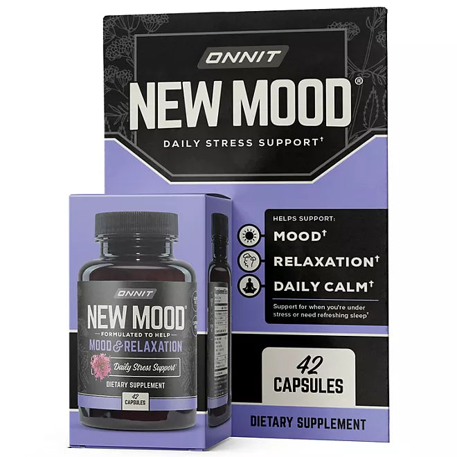 ONNIT New MOOD - Mood & Relaxation 42 Capsulas , ayuda a mantener el buen estado de animo y relajacion .