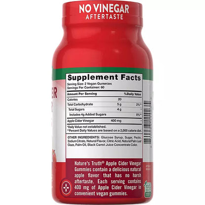 Nature's Truth Apple Cider Vinegar 400mg 120 GOMITAS