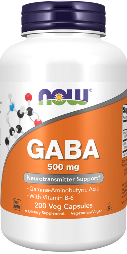 NOW GABA 500 mg 200 Veg Capsules