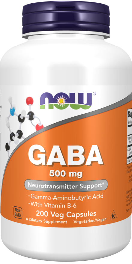 NOW GABA 500 mg 200 Veg Capsules