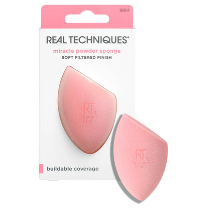 Real Techniques Esponja miracle powder , soft filtered finish - cobertura edificable