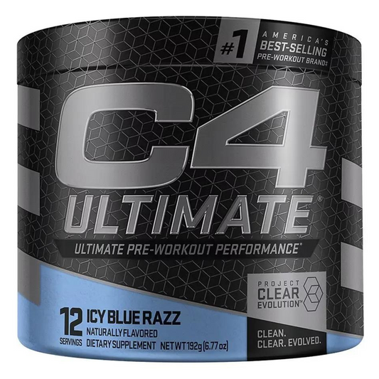 Suplemento preentrenamiento C4 Ultimate 12 porciones azul helado Razz