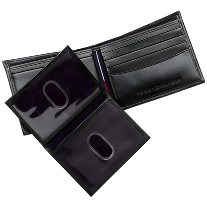 Billetera Tommy Hilfiger Para Hombre de Cuero Billetera delgada plegable con 6 bolsillos