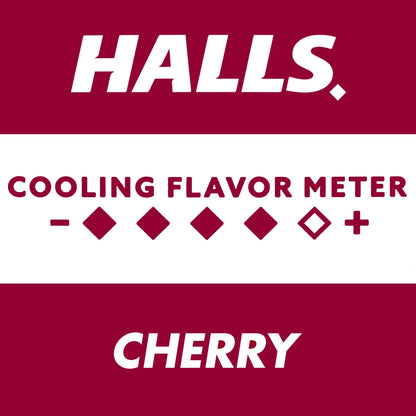 HALLS RELIEF Cough & Throat - Caramelos para Alivio de Tos, 30 caramelos sabor CHERRY