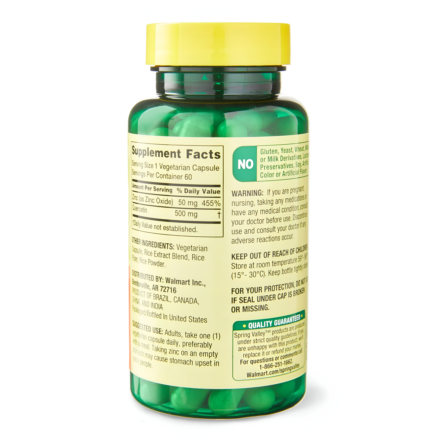 Quercetin 500mg , 60 capsulas vegetarianas - Spring Valley