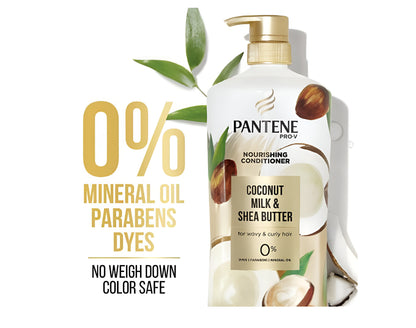 Pantene Pro-V Acondicionador nutritivo Leche de coco y manteca de karité (38,2 onzas líquidas)