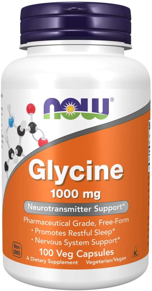 NOW Suplementos, Glicina 1,000 mg de  100 cápsulas