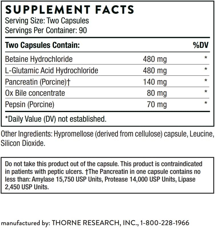 Thorne Research, Advanced Digestive Enzymes Bio-gest, mezcla de enzimas digestivas para ayudar a la digestión 180 caps