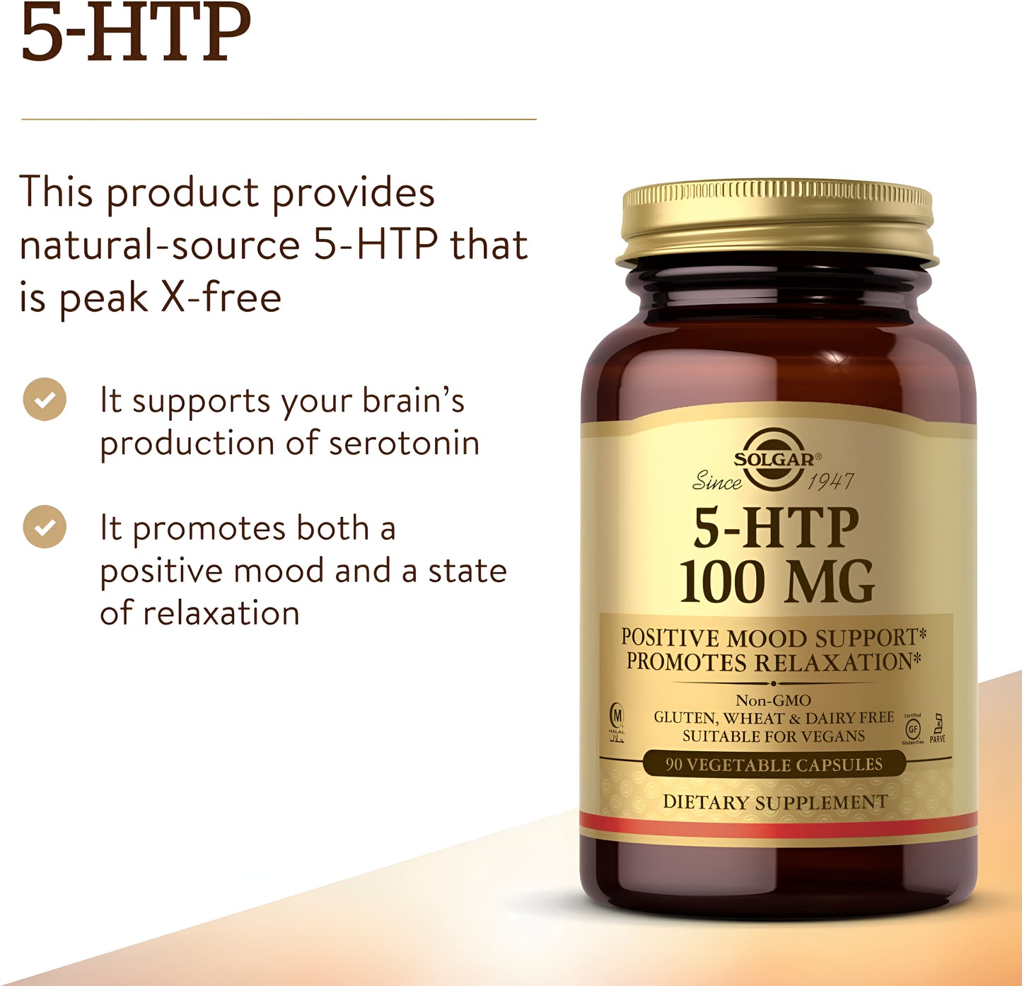 Solgar 5 HTP 100MG 90 cápsulas vegetales