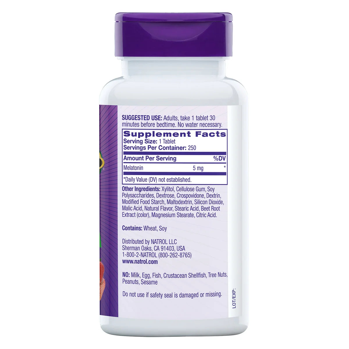 MELATONINA NATROL 5 MG  250 TABLETAS - NATROL - FAST DISSOLVE