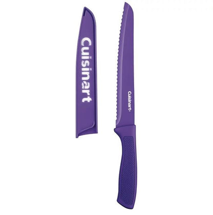 Cuisinart Juego de cuchillos de colores recubiertos de cerámica de 12 piezas con protectores de cuchillas