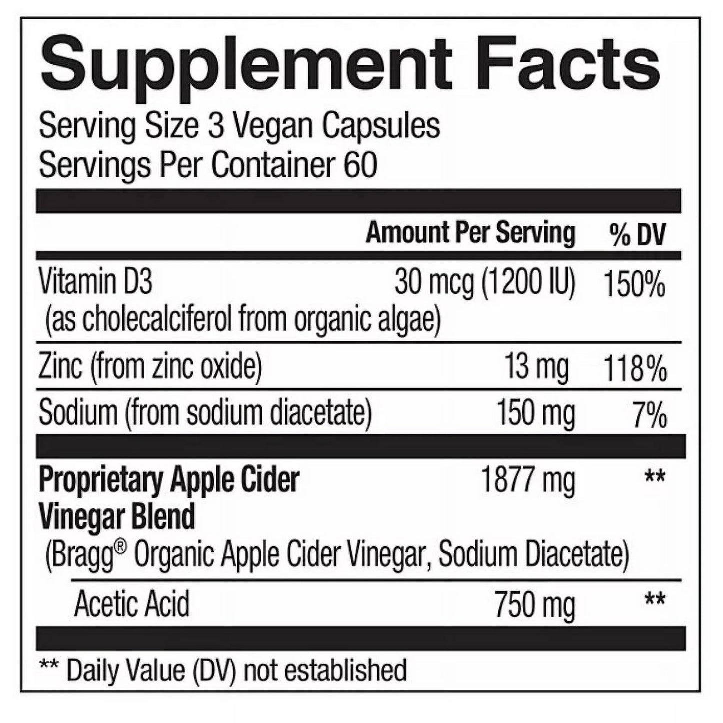 Bragg Apple Cider Vinegar 180 capsulas