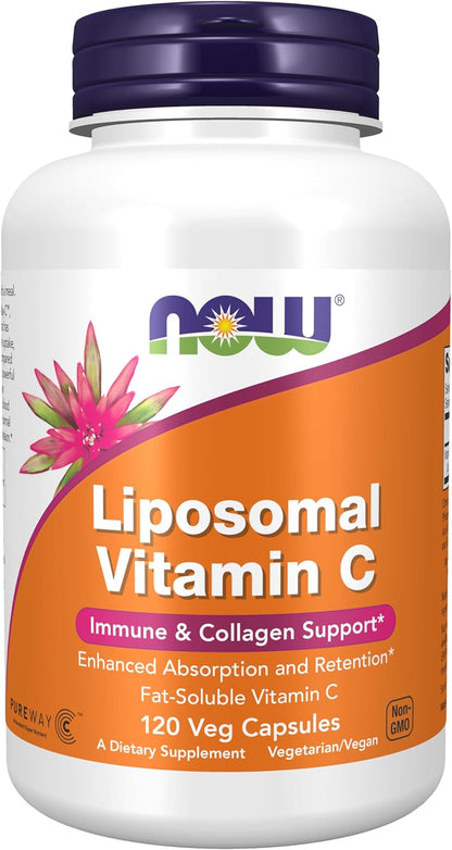 Liposomal vitamina C , 120 capsulas vegetables  - Now