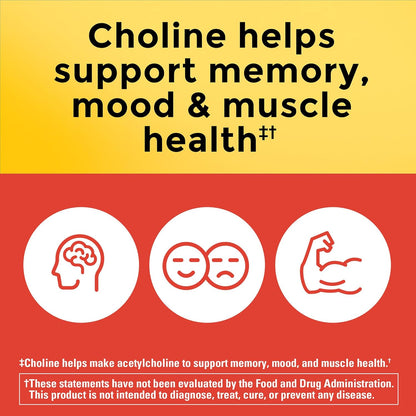 Nature Made Choline Extra fuerte 800 mg - 180 cápsulas