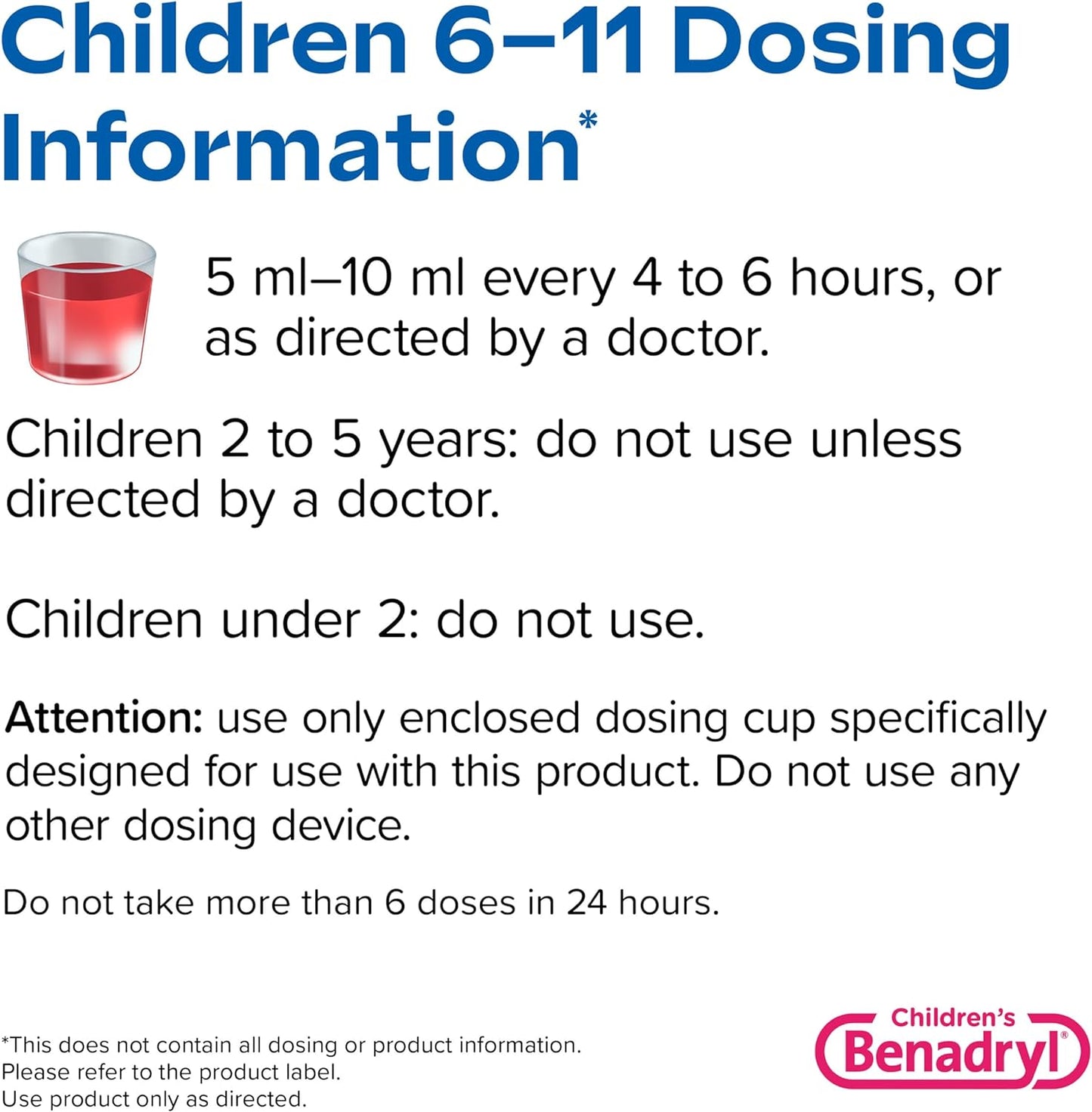 Children's BENADRYL® Allergy - Jarabe para el alivio de la alergia con difenhidramina CIH, niños