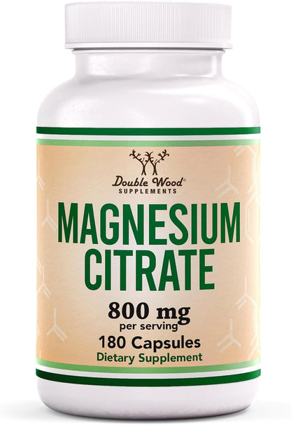 Double Wood Magnesium Citrate 800mg 180 capsulas