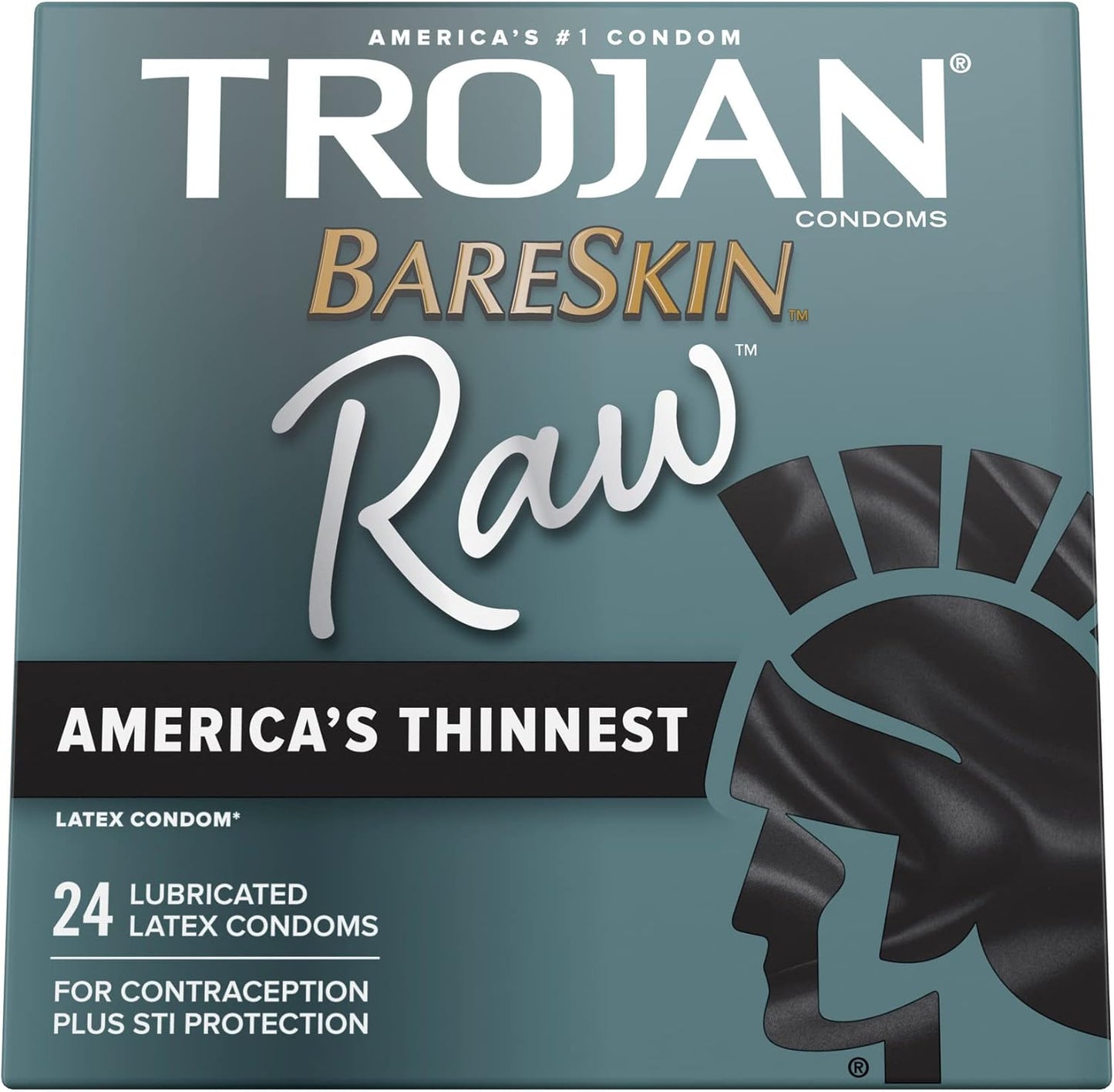 TROJAN PERSERVATIVO BARESKIN RAW PRESERVATIVOS LUBRICADOS, LATEX