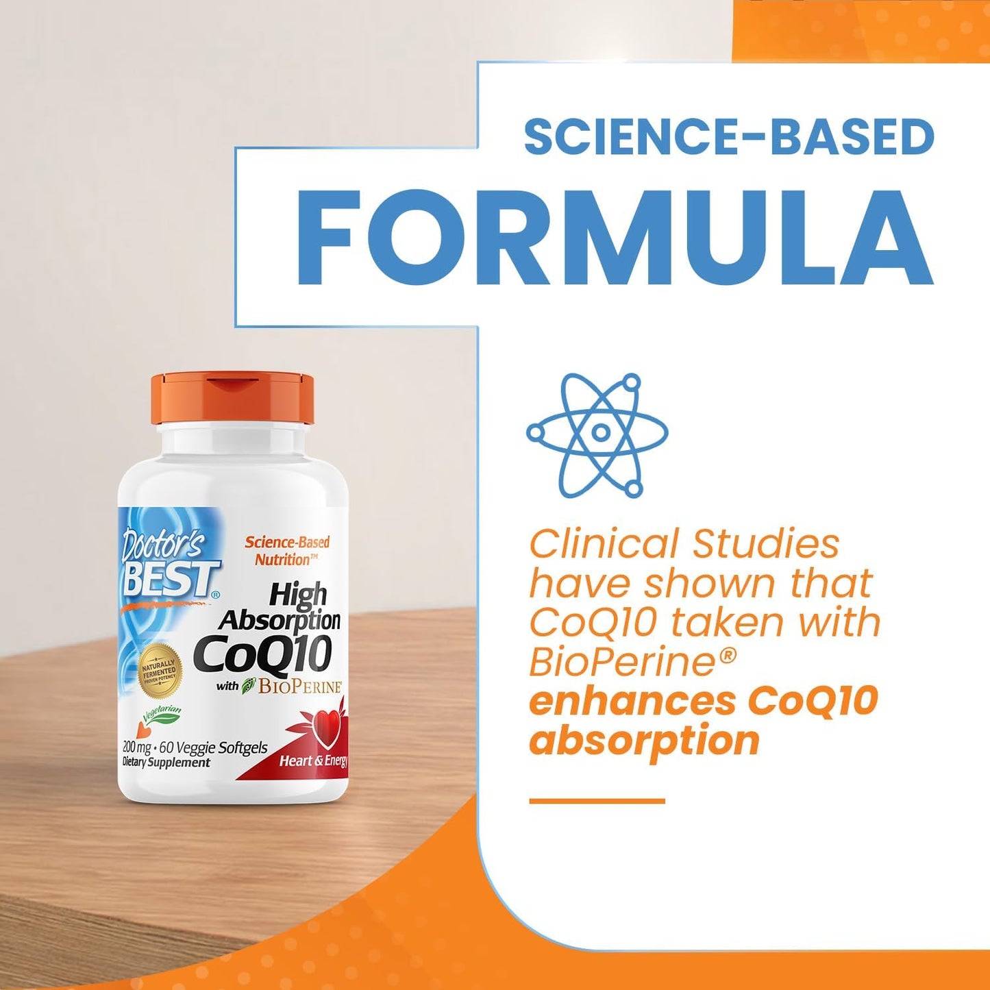 CoQ10 con Bioperine 200mg , 60 capsulas - Doctor best