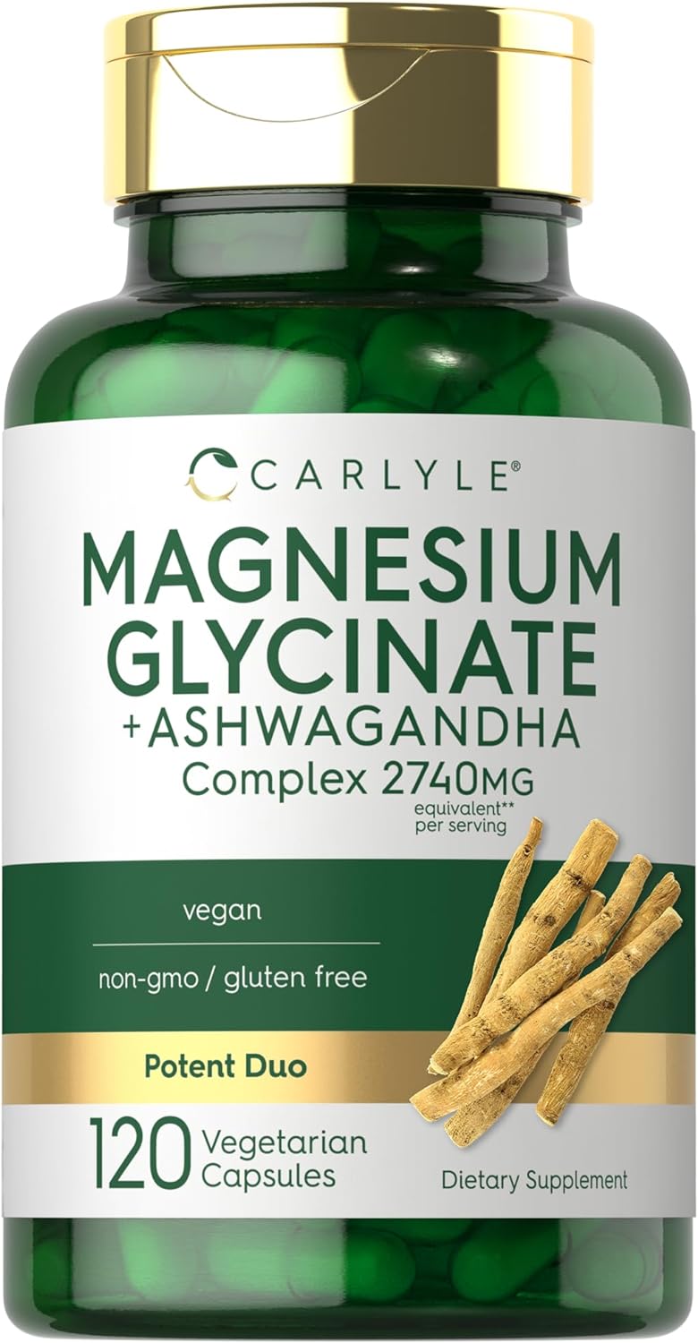 Carlyle Magnesio Glycinato + Ashwagandha complex 2740mg , 120 capsulas