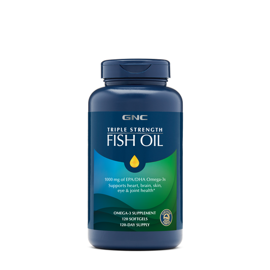 GNC Triple Strength Fish Oil 1000mg - 120 Softgels (120 Servings)