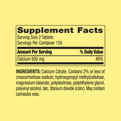 Spring Valley Calcium Citrate 600mg, 300 tabletas