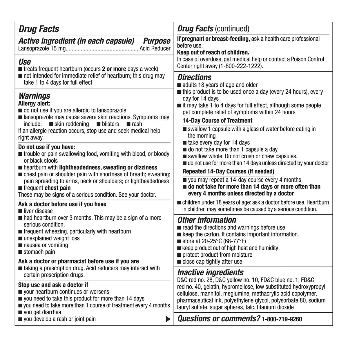 Kirkland Signature Lansoprazole 15 mg. Acid Reducer, 42 Cápsulas PACK 3 FRASCOS