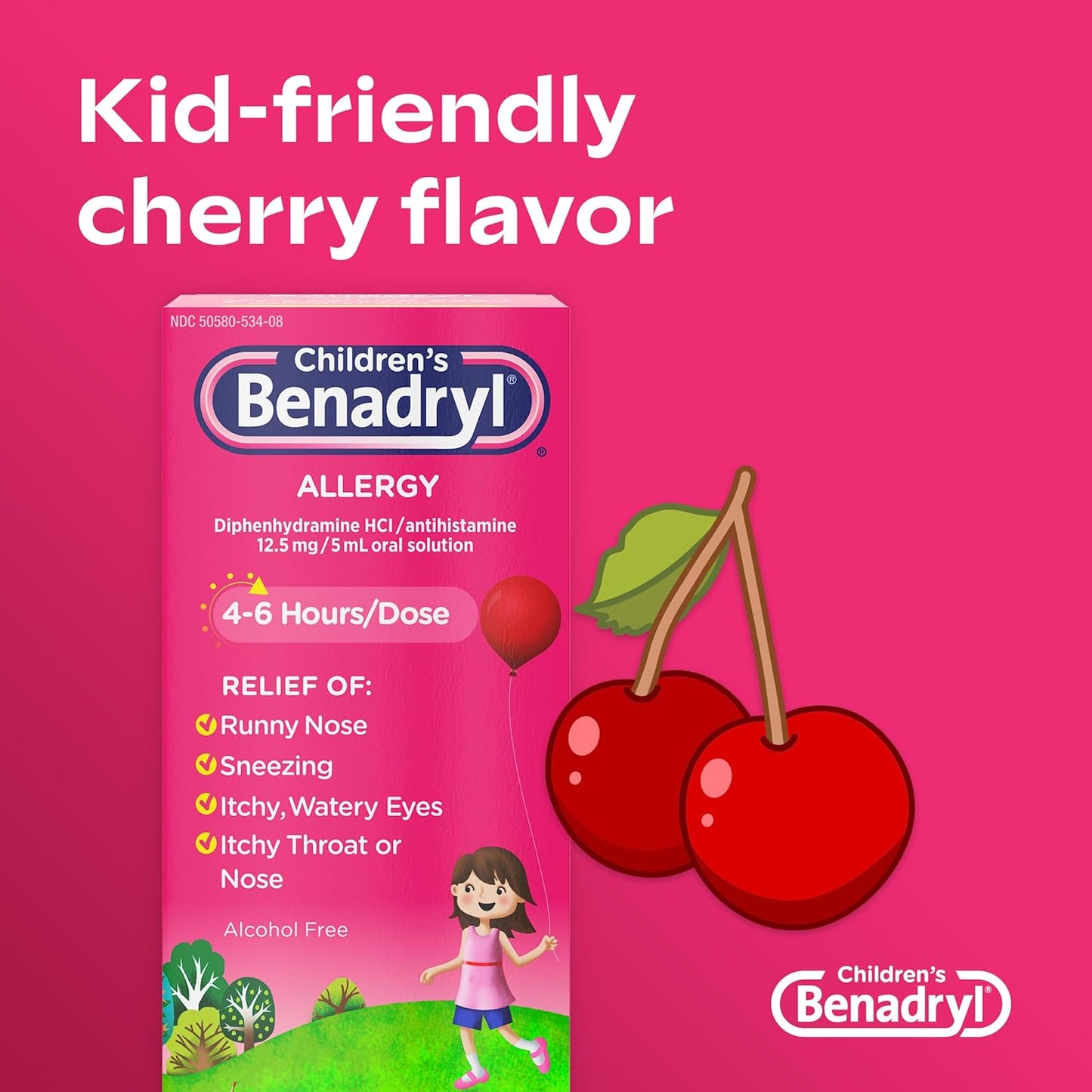 Children's BENADRYL® Allergy - Jarabe para el alivio de la alergia con difenhidramina CIH, niños