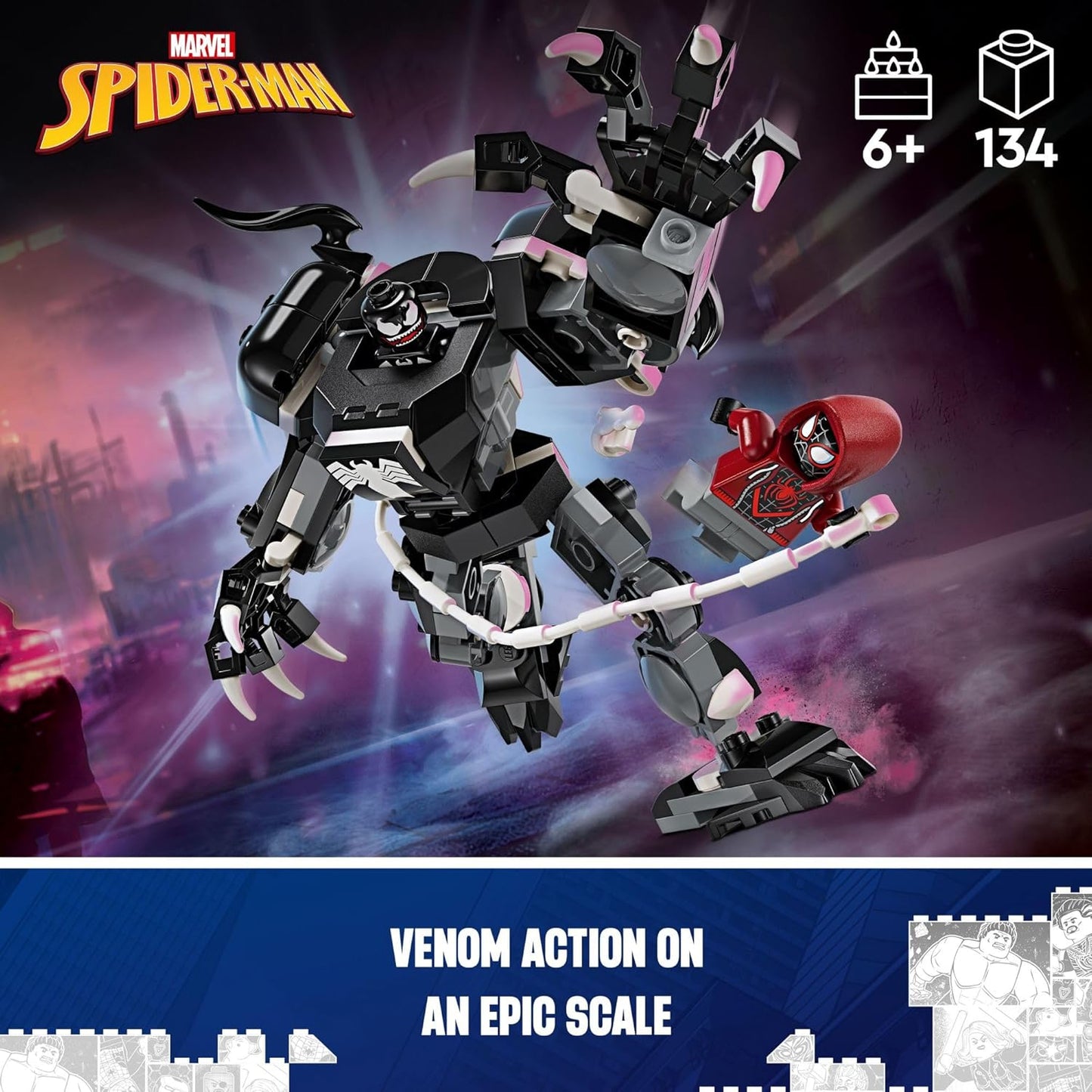 LEGO Marvel Venom Mech Armor vs. Miles Morales, 6+ 76276, 134 piezas