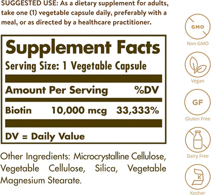 Solgar Biotina 10,000 mcg- 120 capsulas vegetables