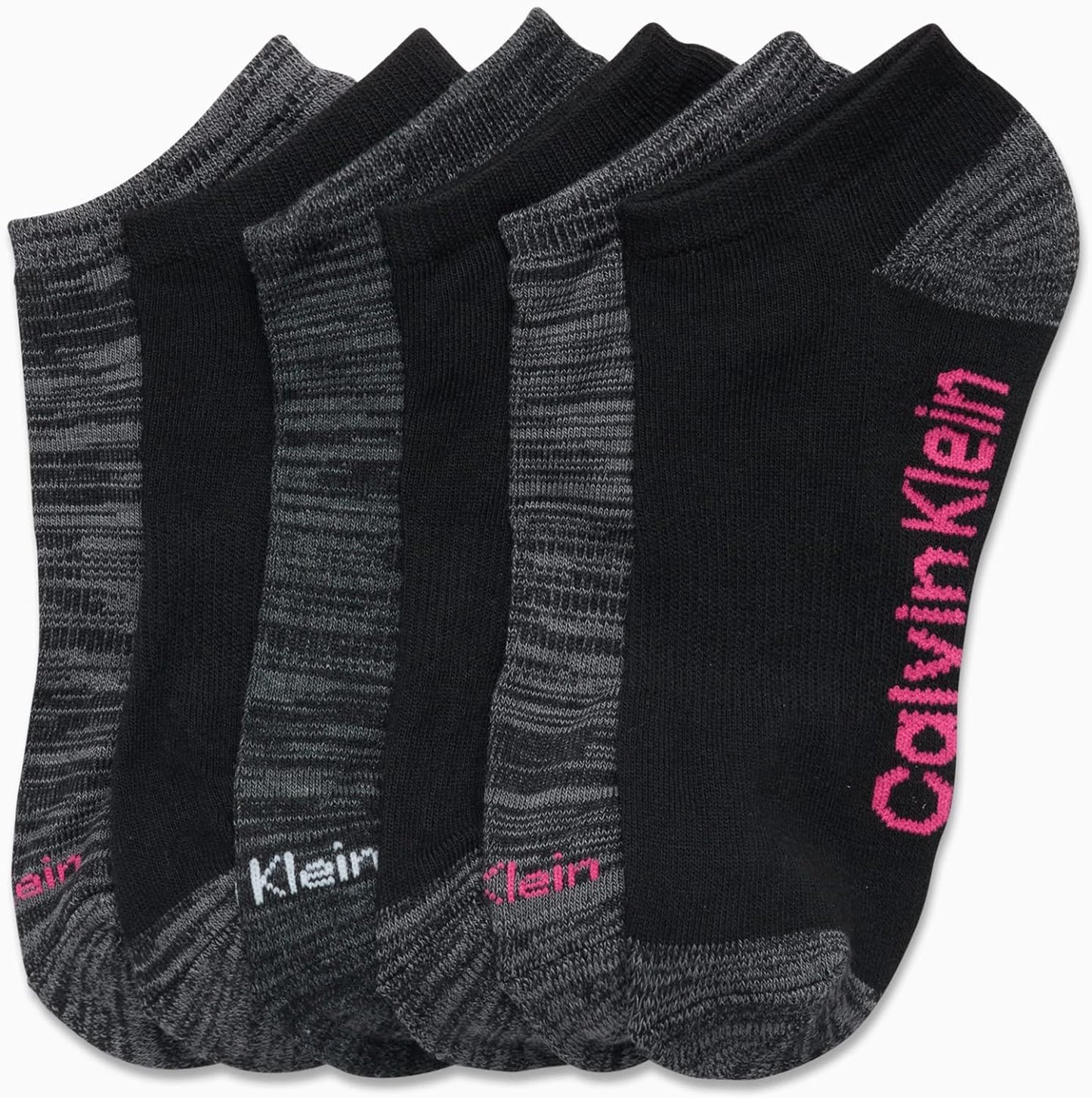 Calvin Klein Calcetines deportivos para mujer, calcetines acolchados invisibles PACK 6