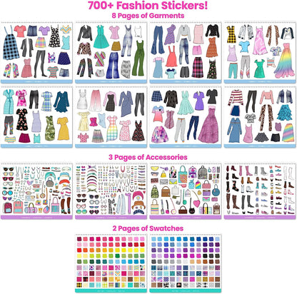 Fashion Angels Sticker Stylist 12544, libro de actividades con pegatinas 700+ stickers