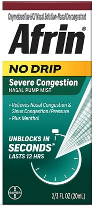 Afrin Alivio nasal en Spray para la congestión severa - sin goteo, 20ml.