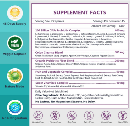 NATURE TARGET Probióticos salud digestiva 100 mil millones  90 capsulas