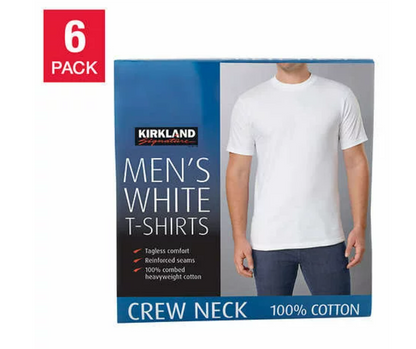 Kirkland- Polos de cuello redondo para hombre (paquete de 6)