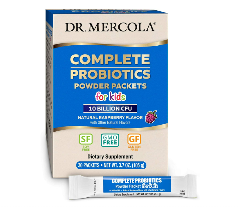 Dr. Mercola, Paquetes completos de probióticos en polvo para niños 10 billion, 30 packets