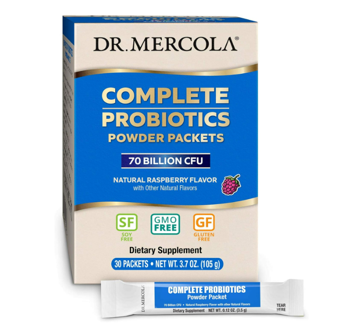 Dr. Mercola Paquetes completos de probióticos 70 billion en polvo, 30 packets