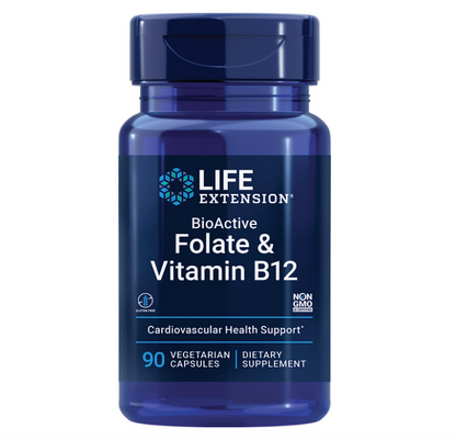 Folate y vitamina B12 , 90 capsulas vegetarianas