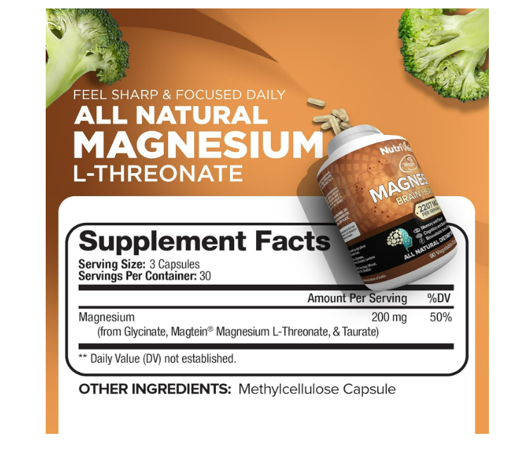 Nutrivein Magnesio  2207 mg , 90 capsulas vegetables