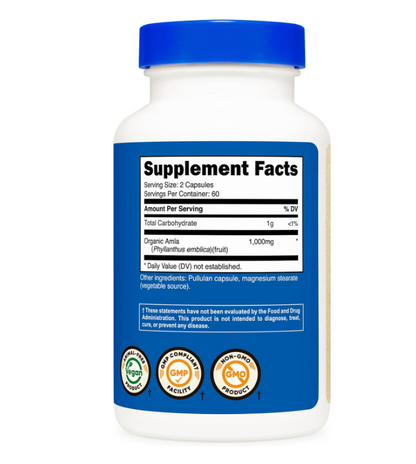 Amla 1000mg , 120 capsulas - Nutricost