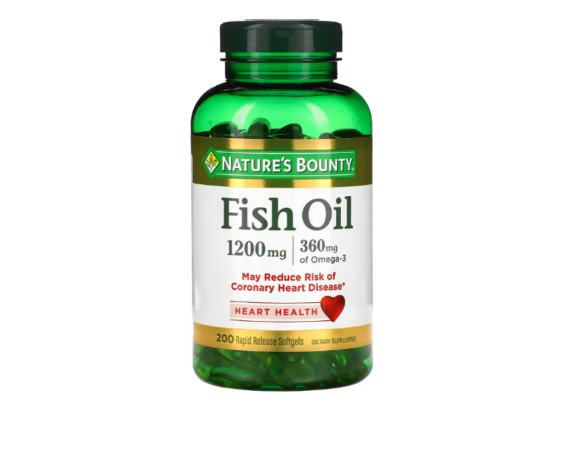 Fish Oil Nature's Bounty  1200Mg, 360mg Omega  200 Capsulas Blandas