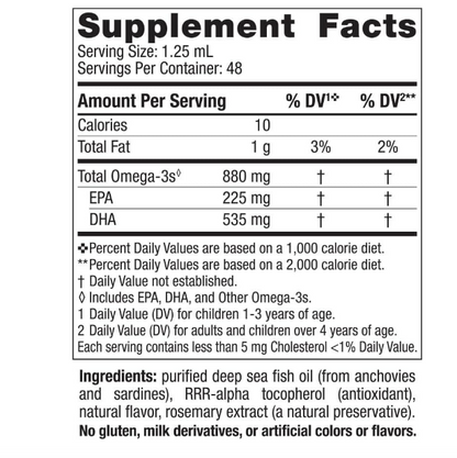 Nordic Naturals DHA Xtra para niños, 880 mg  Omega 3- 60 mL. Función cognitiva e inmunológica, aprendizaje, desarrollo social, sin OMG - 48 porciones