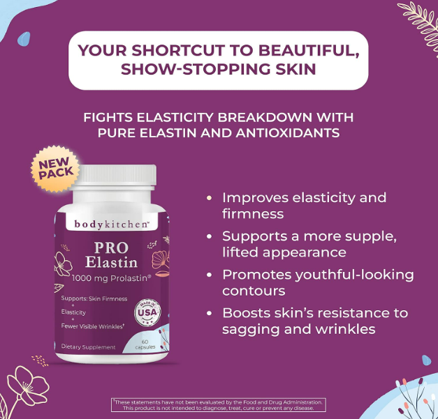 Pro Elastin 1000mg , 60 capsulas - Body Kitchen