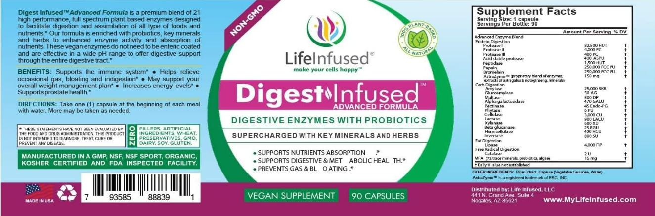 Life Infused Digest Infunsed , 90 capsulas