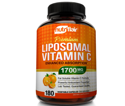 Vitamina C Liposomal NutriFlair 1700 mg, 180 cápsulas - Alta absorción