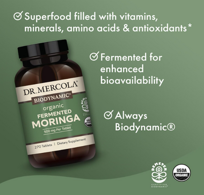 Dr. Mercola - biodinámico fermentend de moringa, 270 tabletas