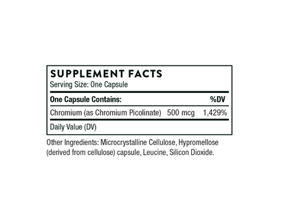 Thorne, Chromium Picolinate 500mcg - 60 capsulas