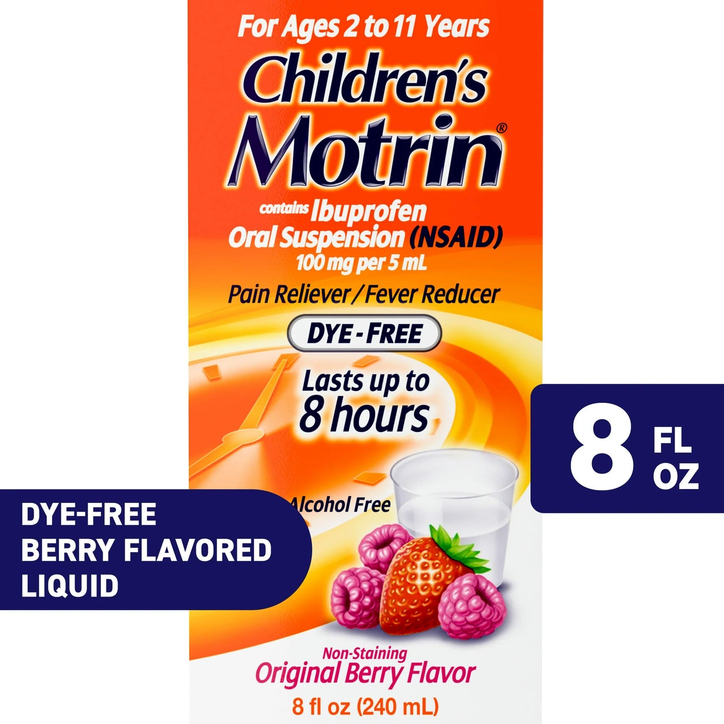 Children's Motrin Ibuprofeno Medicina para Niños, Sabor a Bayas, 8 fl. oz