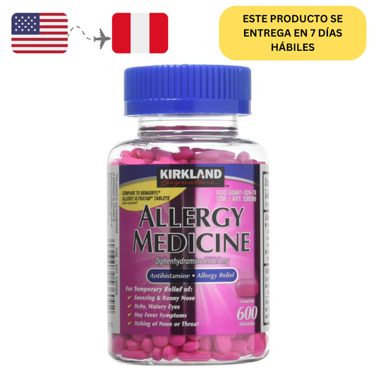 Allergy Medicine Kirkland Signature, Difenhidramina Hci 25 mg 600 minitabletas.