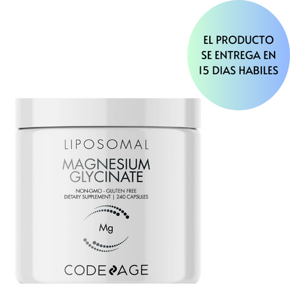 Codeage Suplemento de glicinato de magnesio liposomal, suministro de 2 meses, quelato de bisglicinato de magnesio, pÃ­ldoras minerales de magnesio quelado, cÃ¡psulas de vitaminas de pimienta negra de BioPerina, veganas sin OMG, 240 unidades